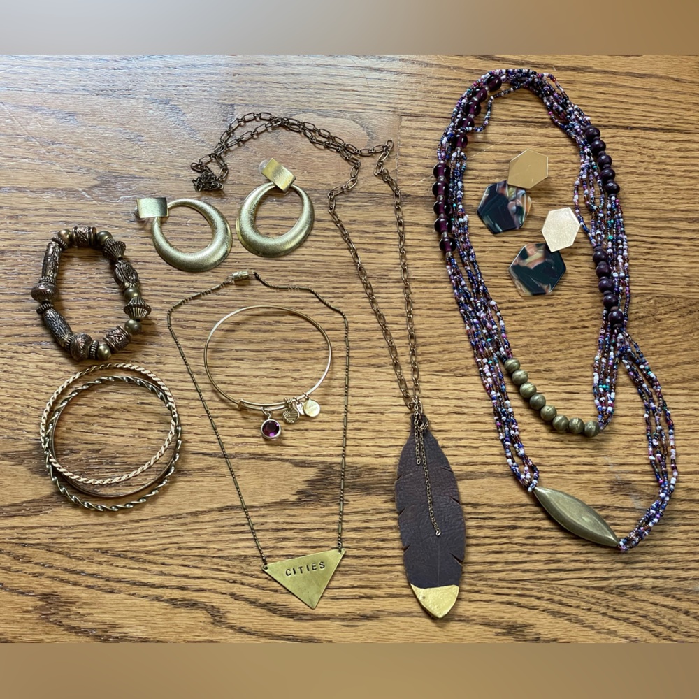Gold, Brown, and Purple Jewelry Stack Bundle